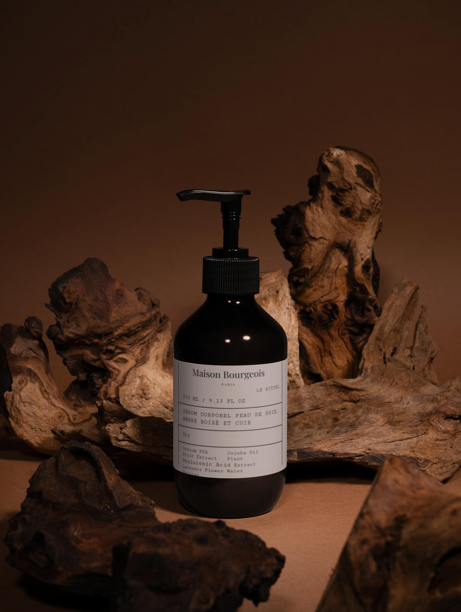 Le Rituel - Sérum corporel peau de soie, ambre boisé et cuir